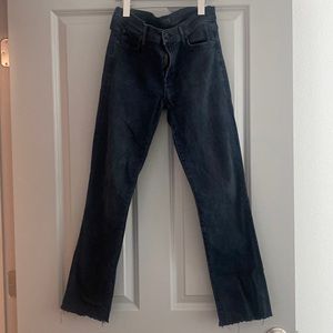 MOTHER denim washed black straight leg jeans